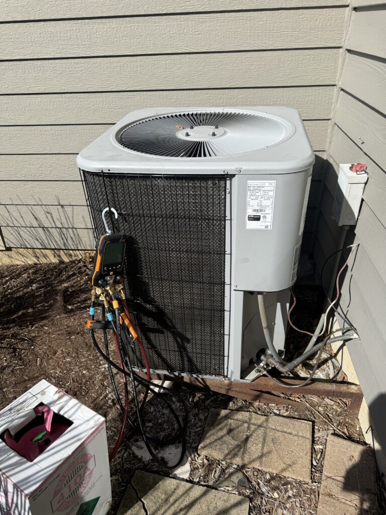 img_5444 - four elements service hvac & refrigeration old heat pump system wit freon leak